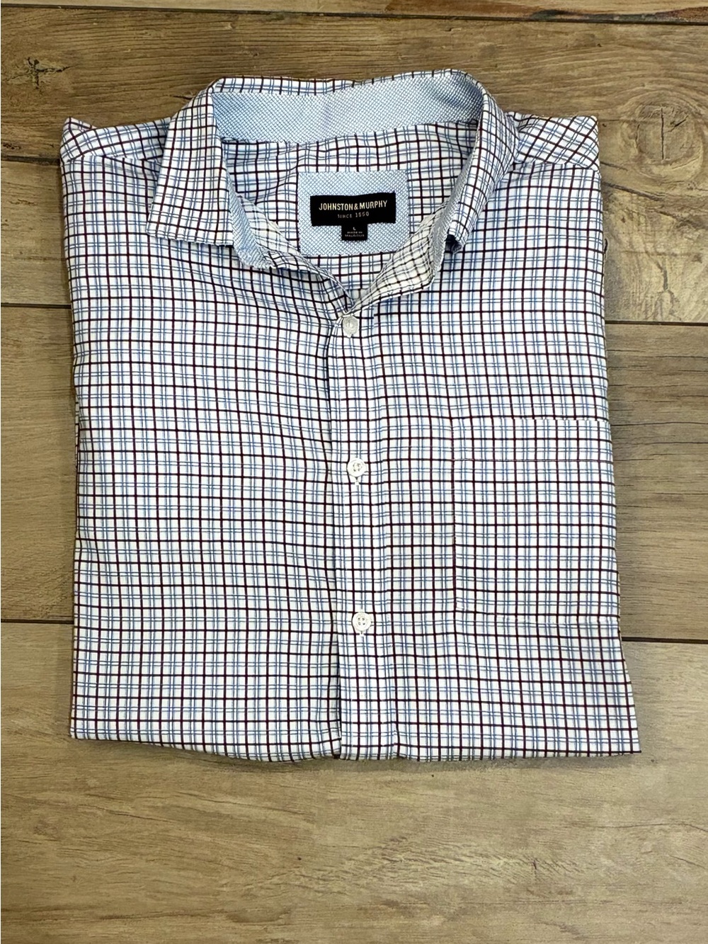 Johnston & Murphy Men's Plaid Button-Down Shirt - Blue & Gray